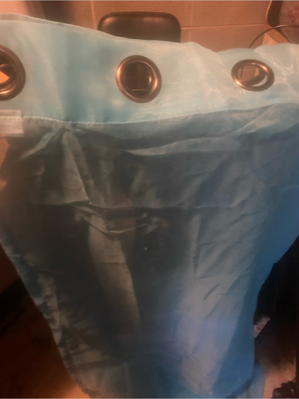 Mainstays Light Blue Satin-Look Slipcor Curtains